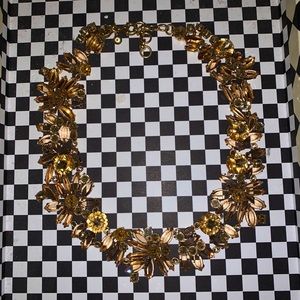 JCrew Factory Floral Statement Crystal Necklace